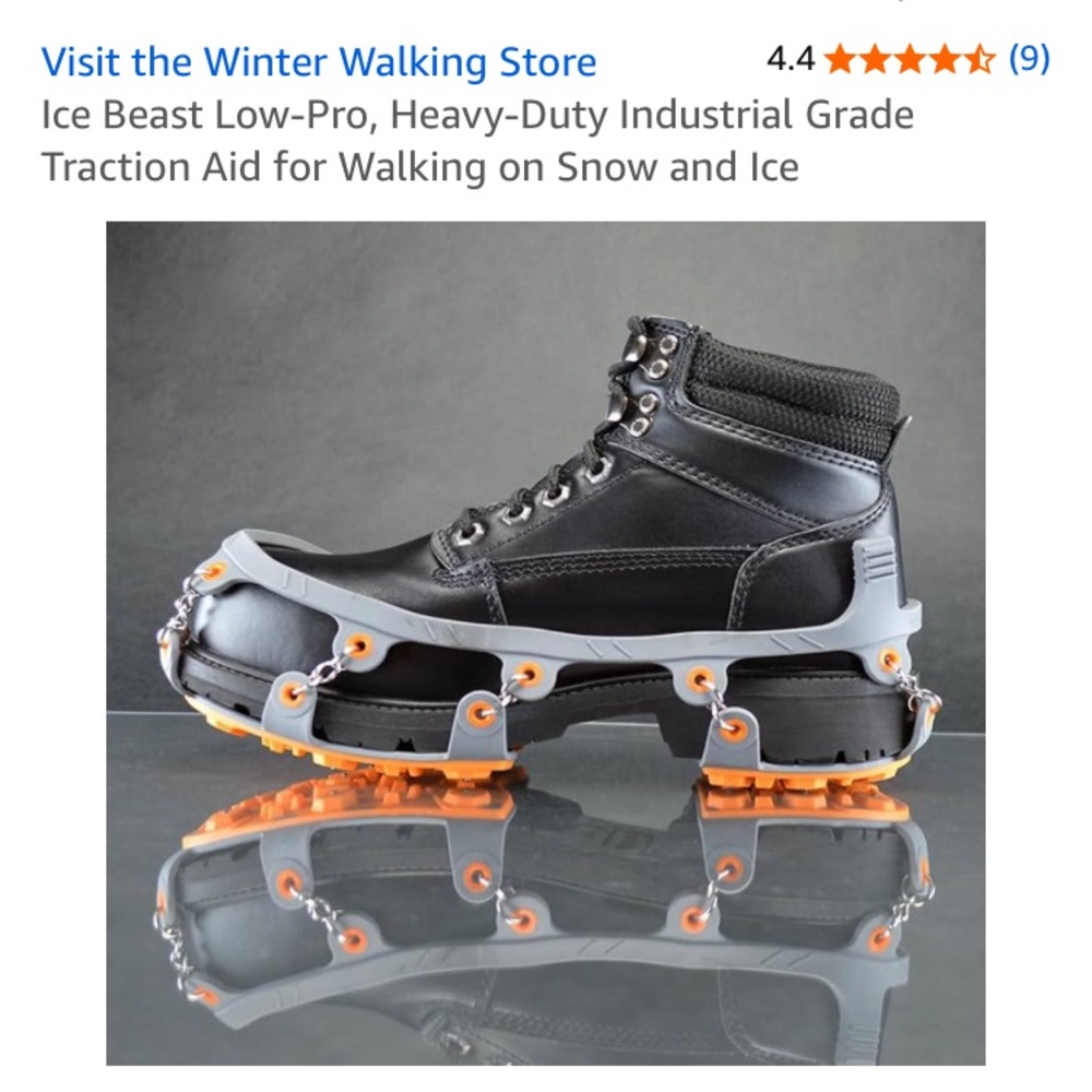 NEW IN BOX Mens Winter Walking Ice Beast Low ProTraction Boot Grips Sz XL
